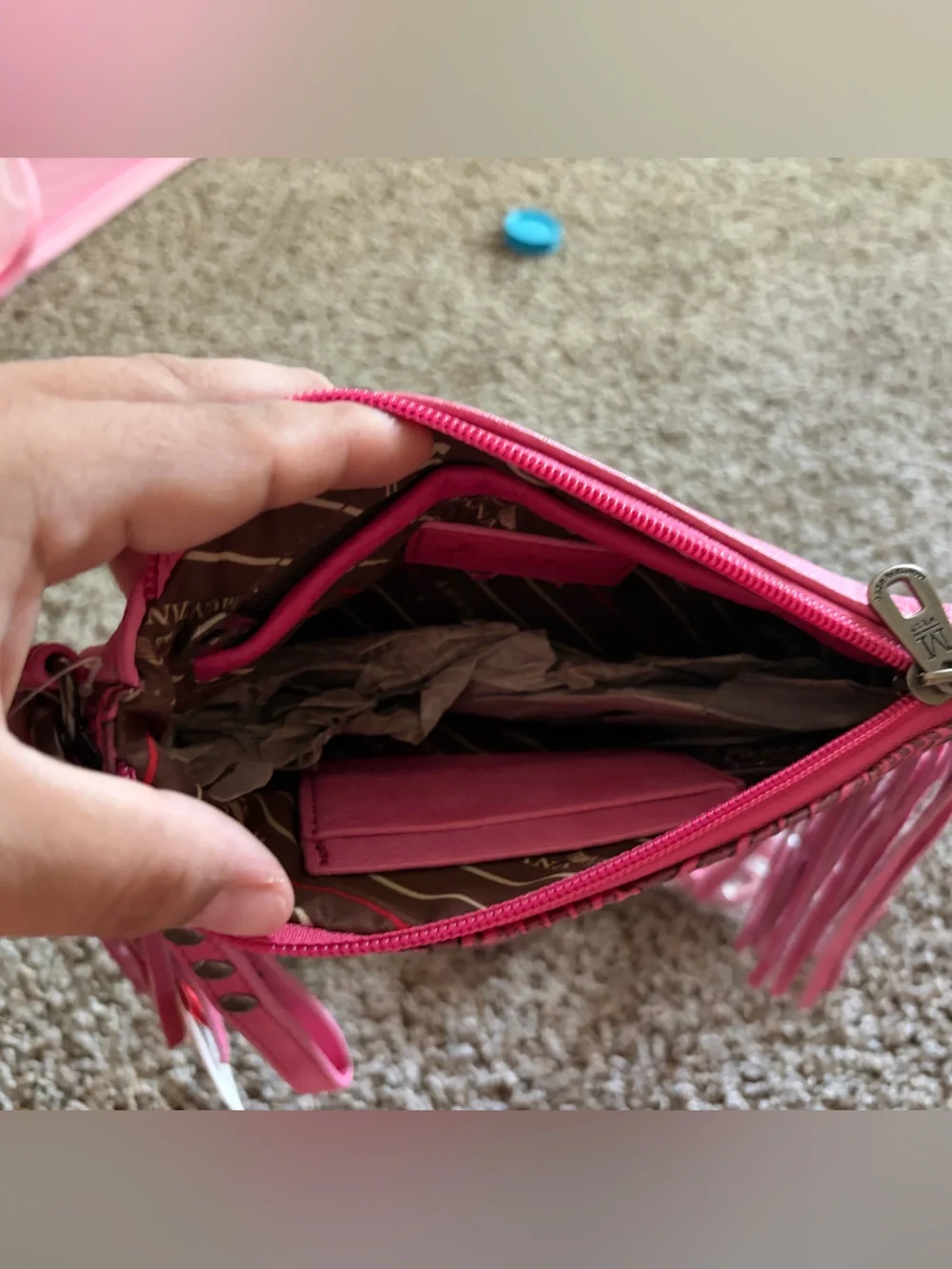 Montana West Pink Tooled Floral Fringe Crossbody Wallet